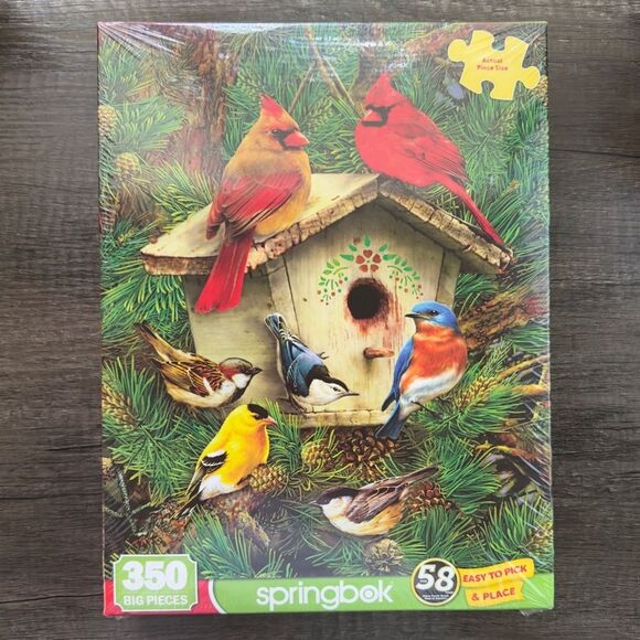 Springbok 2021 Feathered Retreat 350 Big Pieces Birds‎ Jigsaw Puzzle - Picture 1 of 9